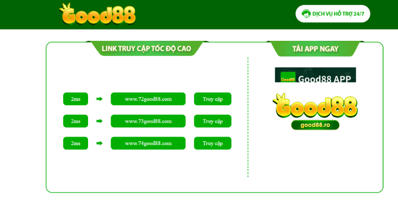 Truy cập trang chính thức để đăng nhập Good88